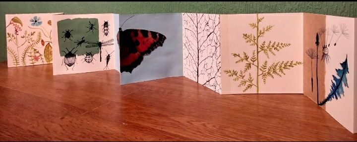 Experiments related to nature for workshop, in handmade book