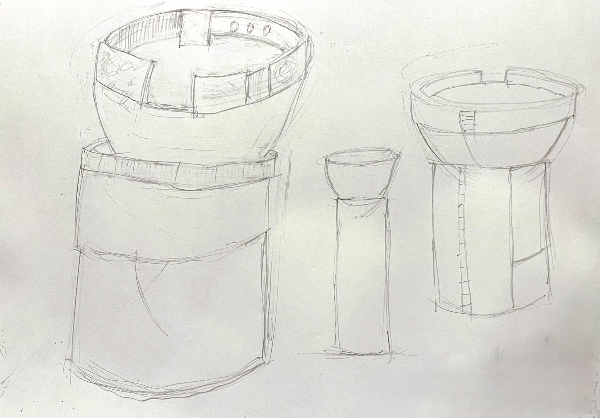 pencil sketches of ideas ceramic vessels
