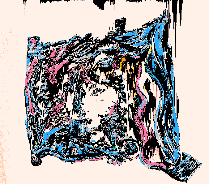 A portrait in profile in a graphic style