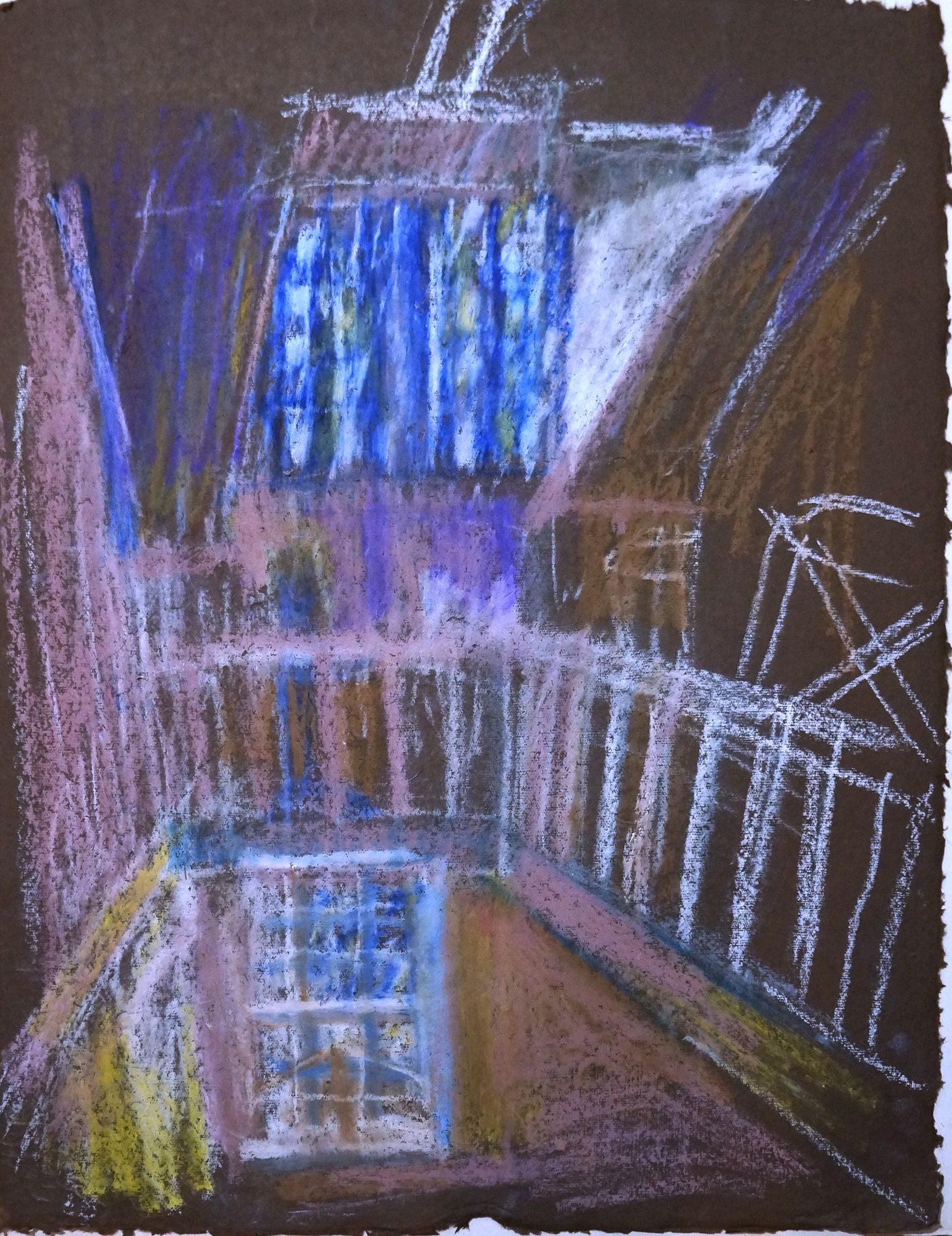 Observation, interior, pastel on paper 25 x 19 inches