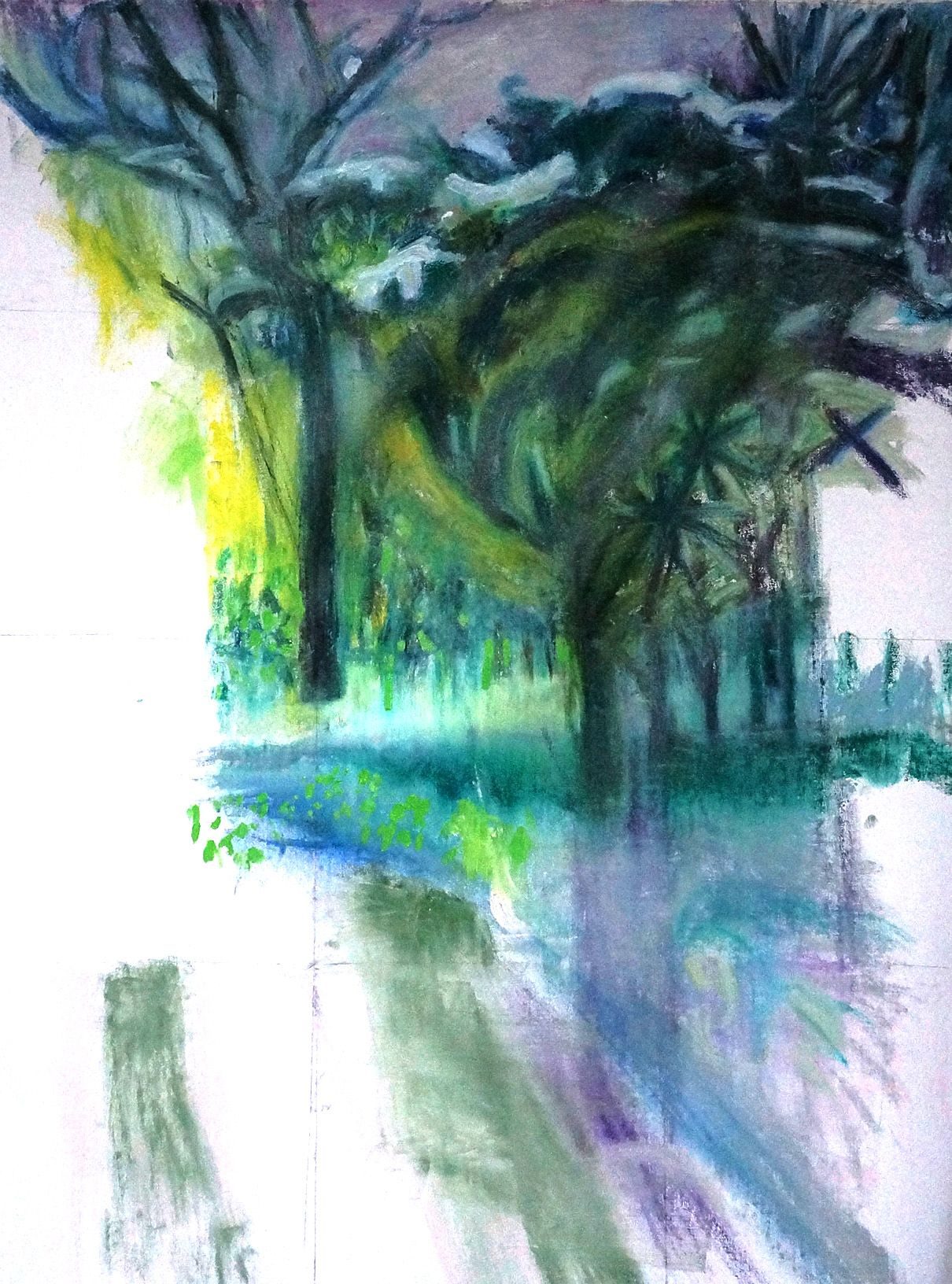 oil on canvas, cropped view of 48 x 60 inches