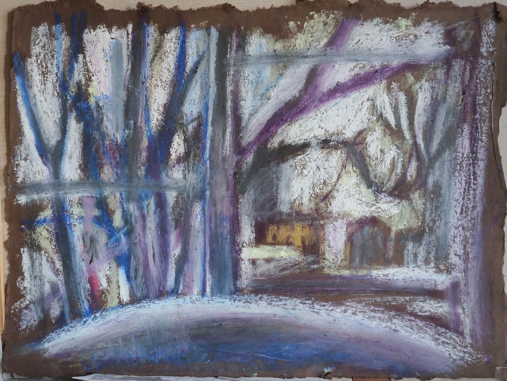 Observation window, oil on paper, 22 x 30 inches