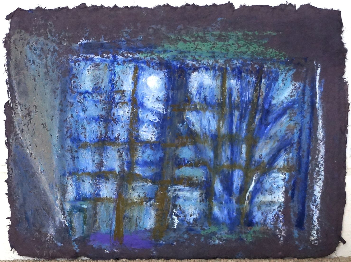 Observation through window, 8.5 x 11 inches, pastel on paper