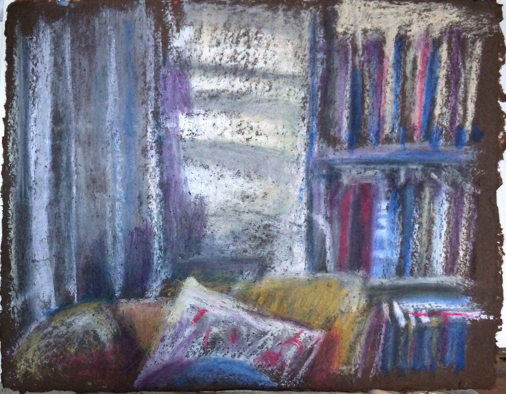 observation interior, pastel on paper 22x30 inches