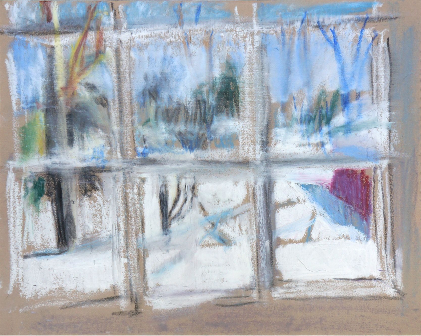 Segmented observation of landscape 9 x 12 inches, pastel on paper