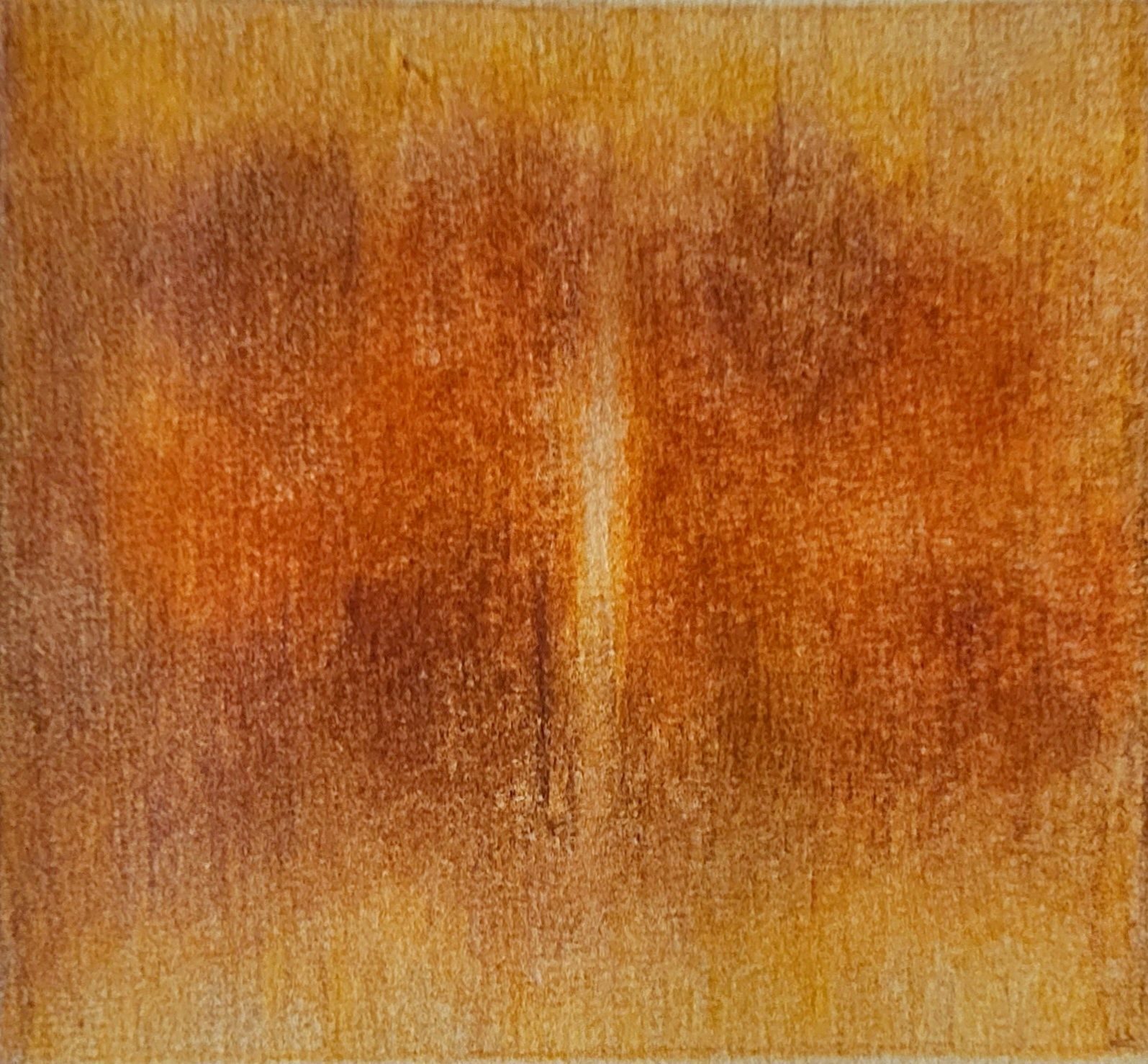 A colour drawing of a shaft of light appearing against a warm orange background
