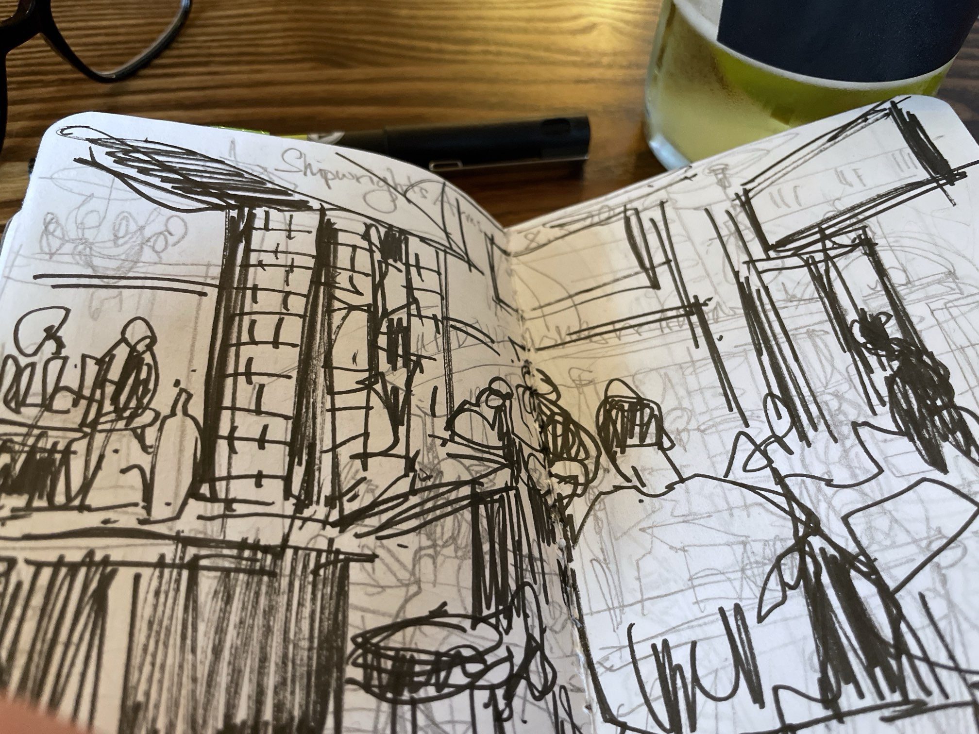 Sketchbook on a table