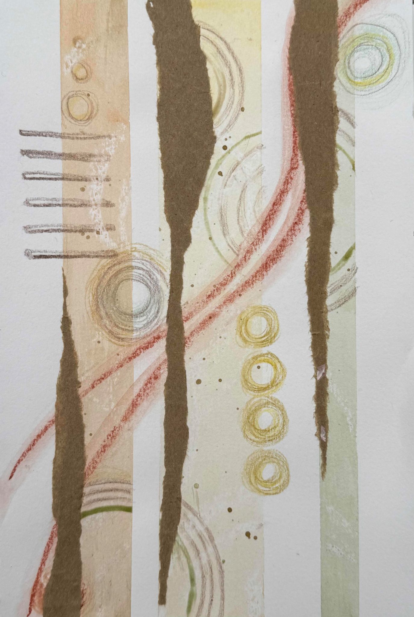 Watercolour, pencil, collage