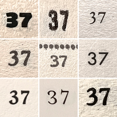 a grid of 9 different images of the pg number 37 written in 9 different books