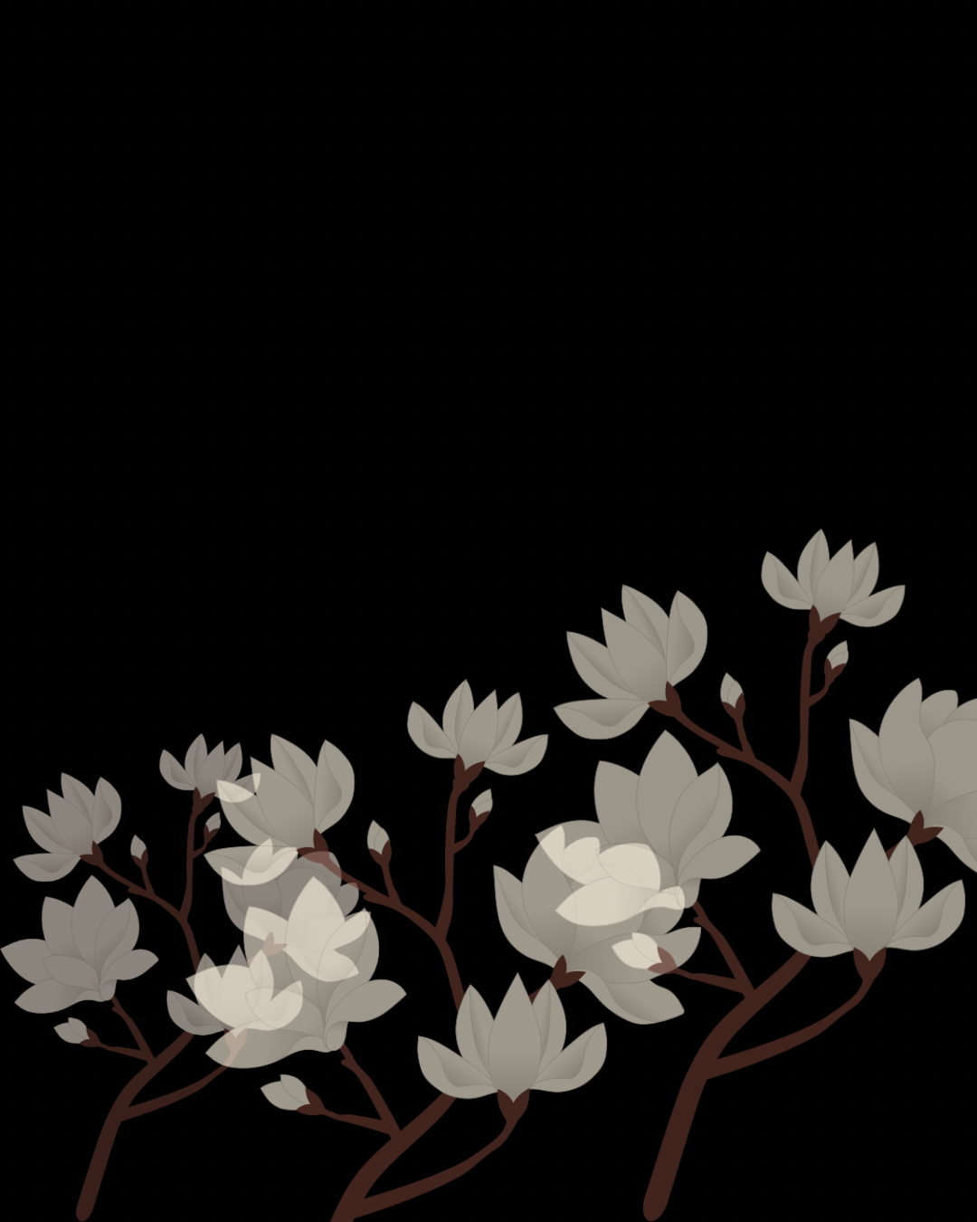 Flowers on a black background