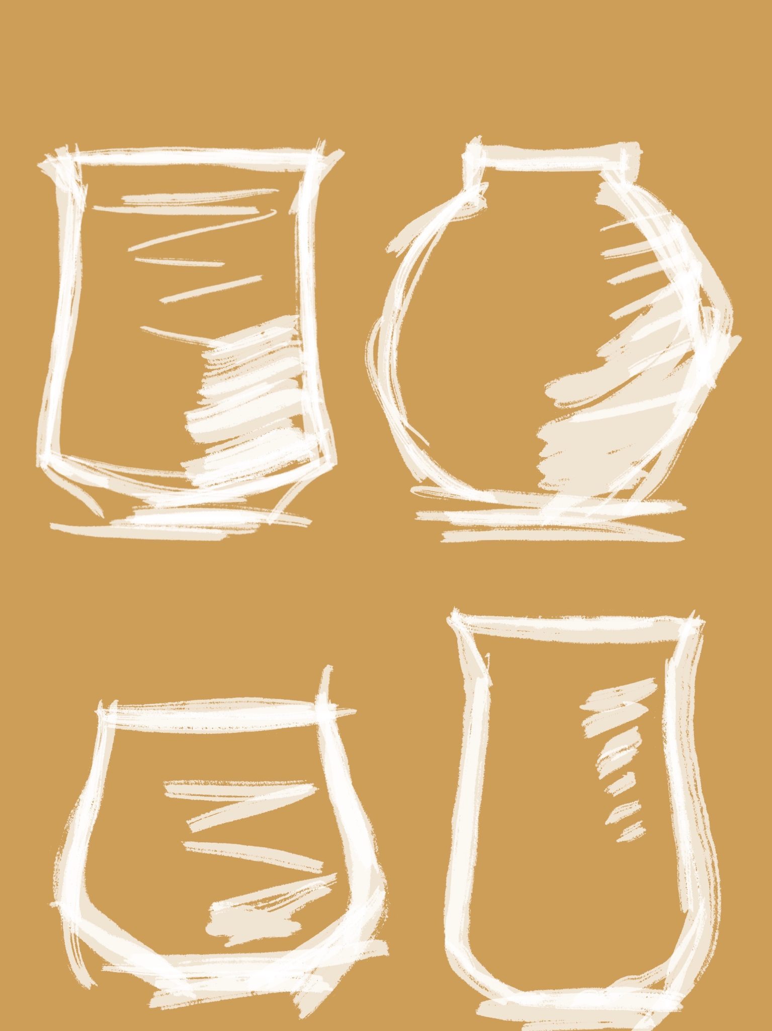 Digital drawing representing the pots I made today