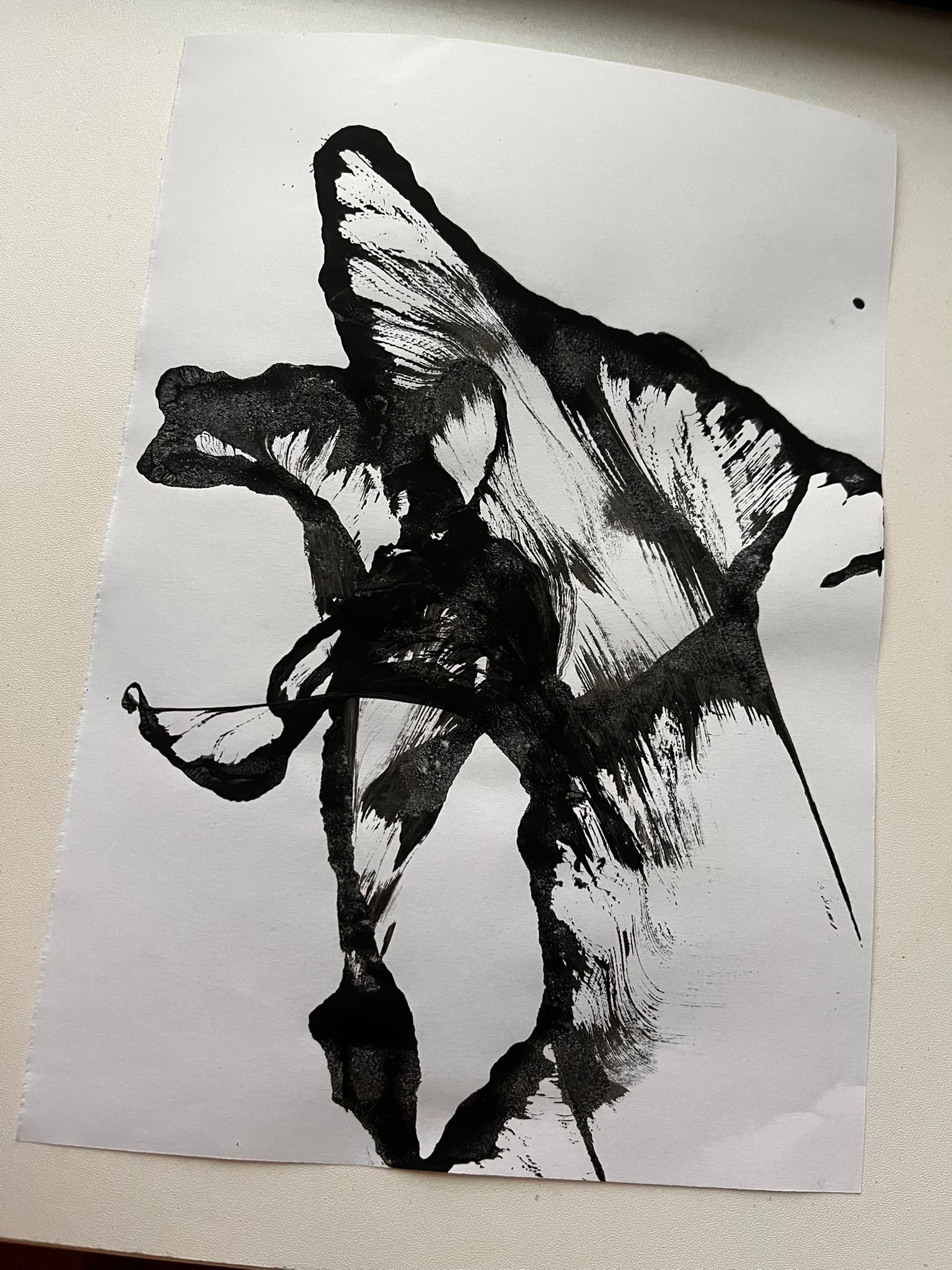 Black and white thread painting