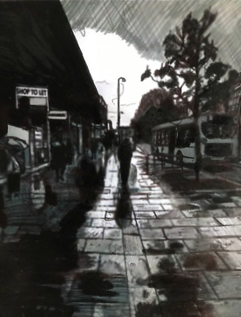 Guy walking through North London