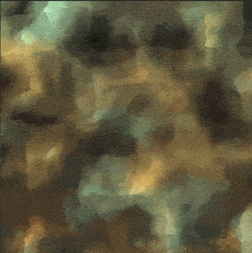 An animated fragment shader that looks as clouds moving and transforming backwards