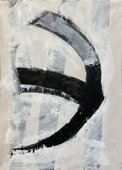 A drawing of a bird like a bow