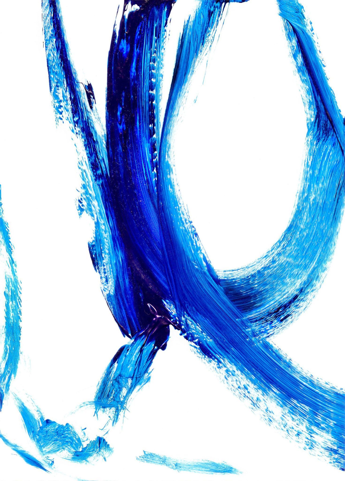 an abstract painting in blue