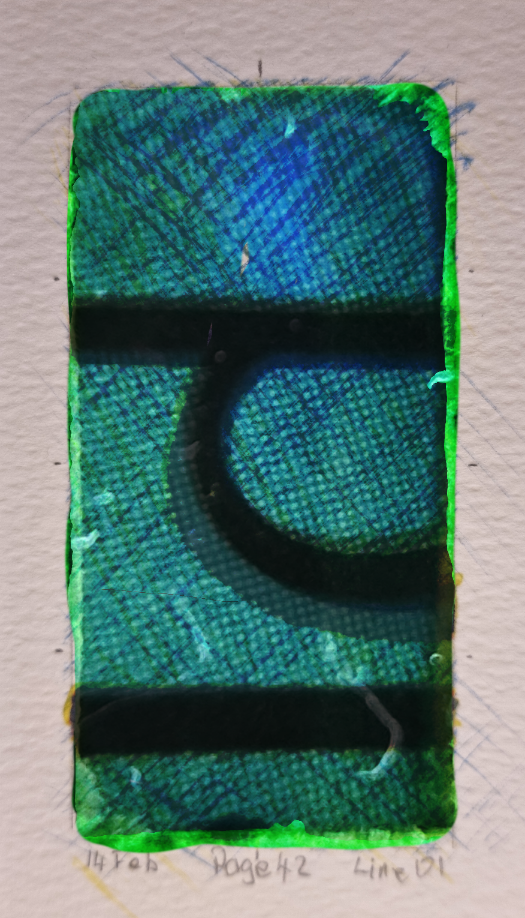 Physical, Digital collage, 2 by 1 portrait format, parts on the letters 