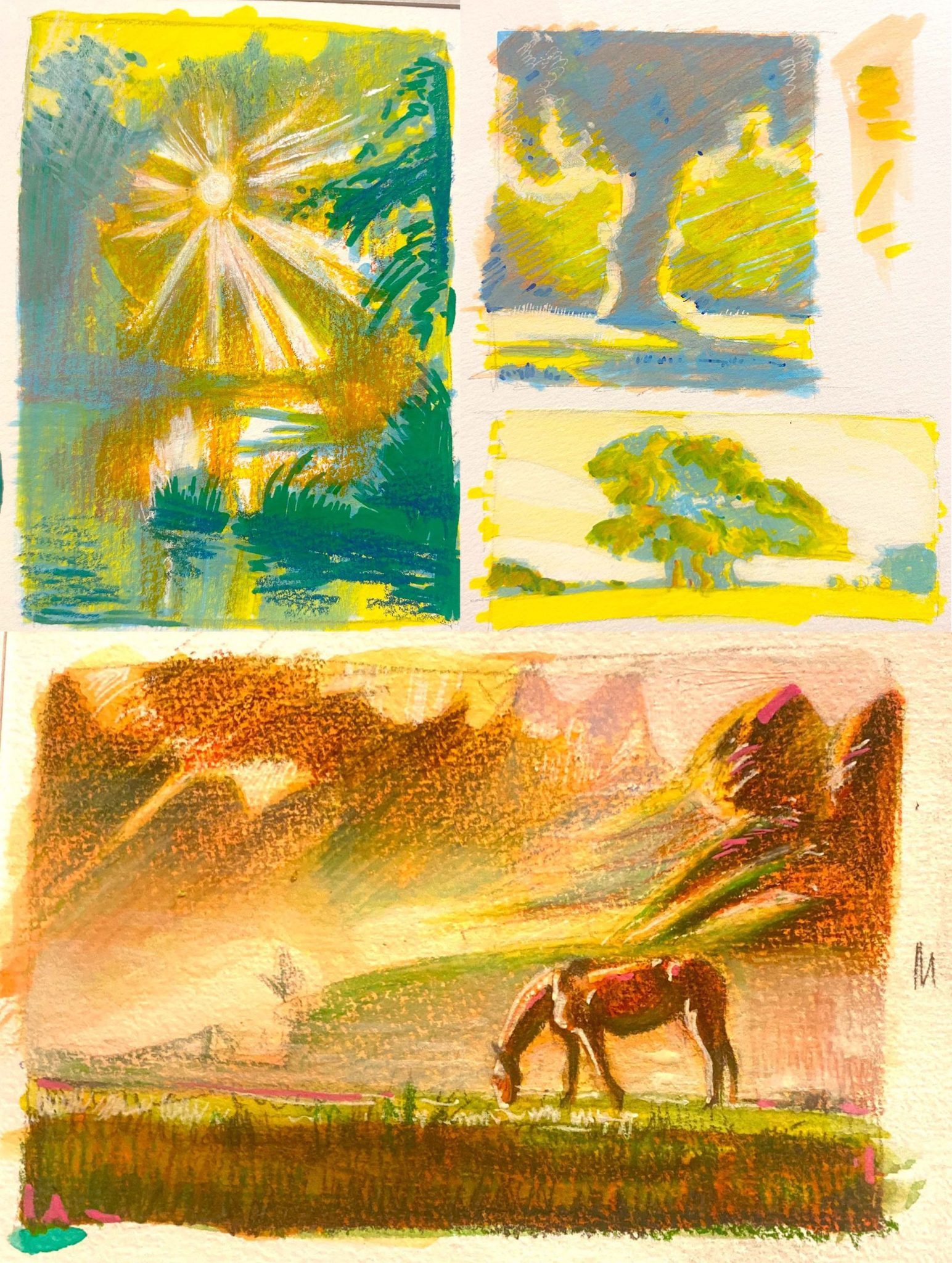 water ciolor+ink+color pencil