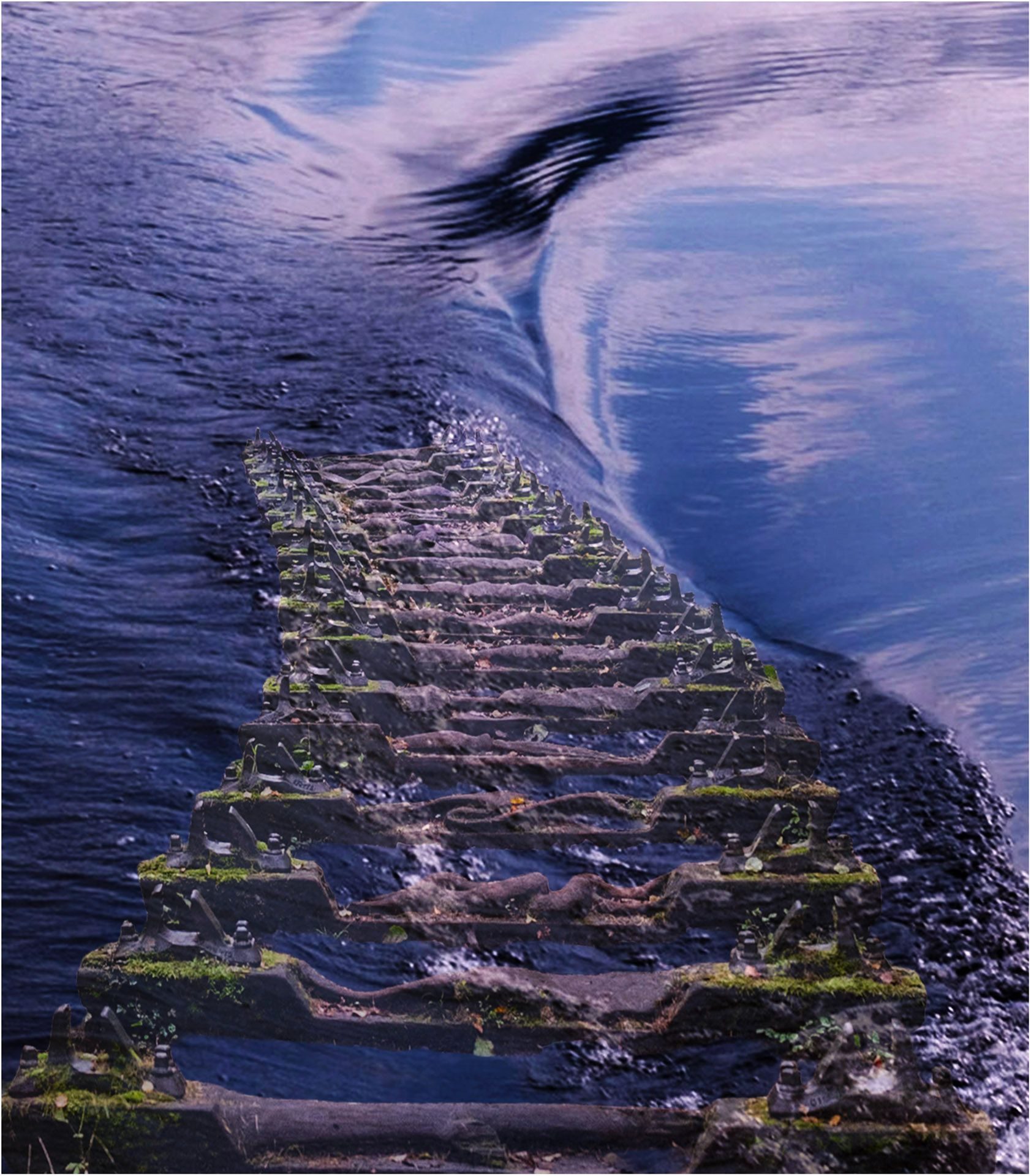 This is a composite between an old rail track and a wave on Loch Katrine