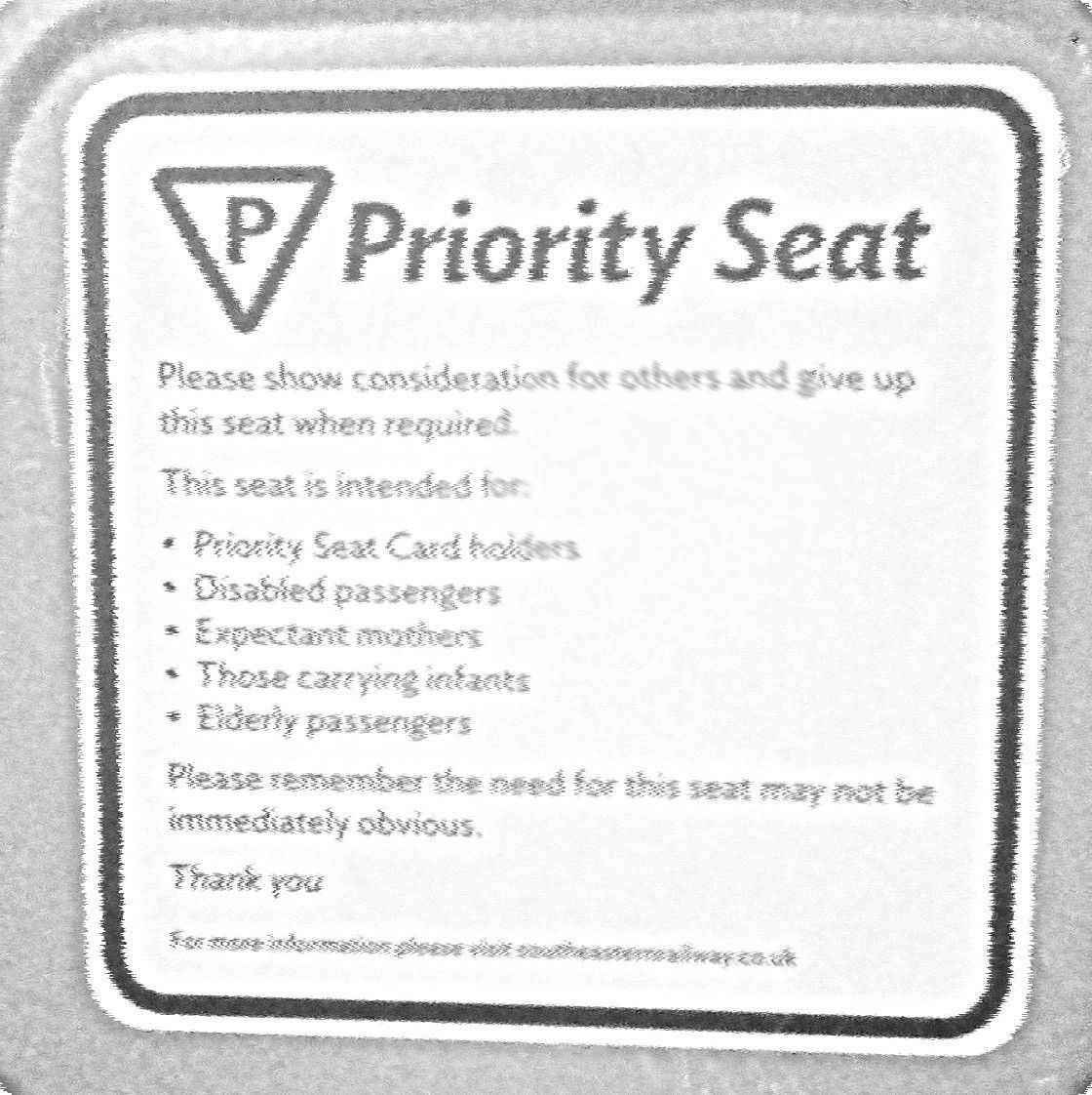 helpful sign as seen by visually impaired