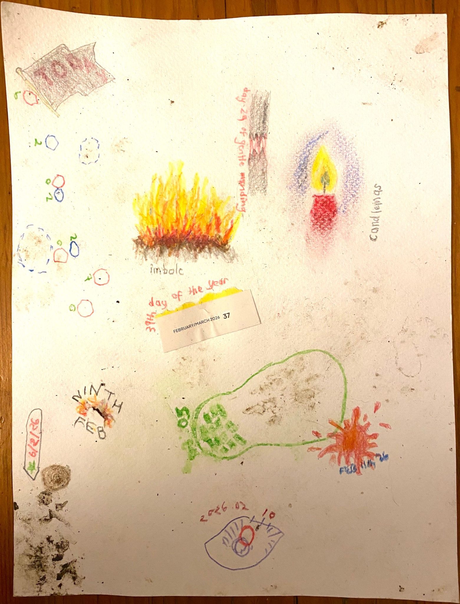 The same drawing as yesterday. Near the bottom right of the page, a rough 