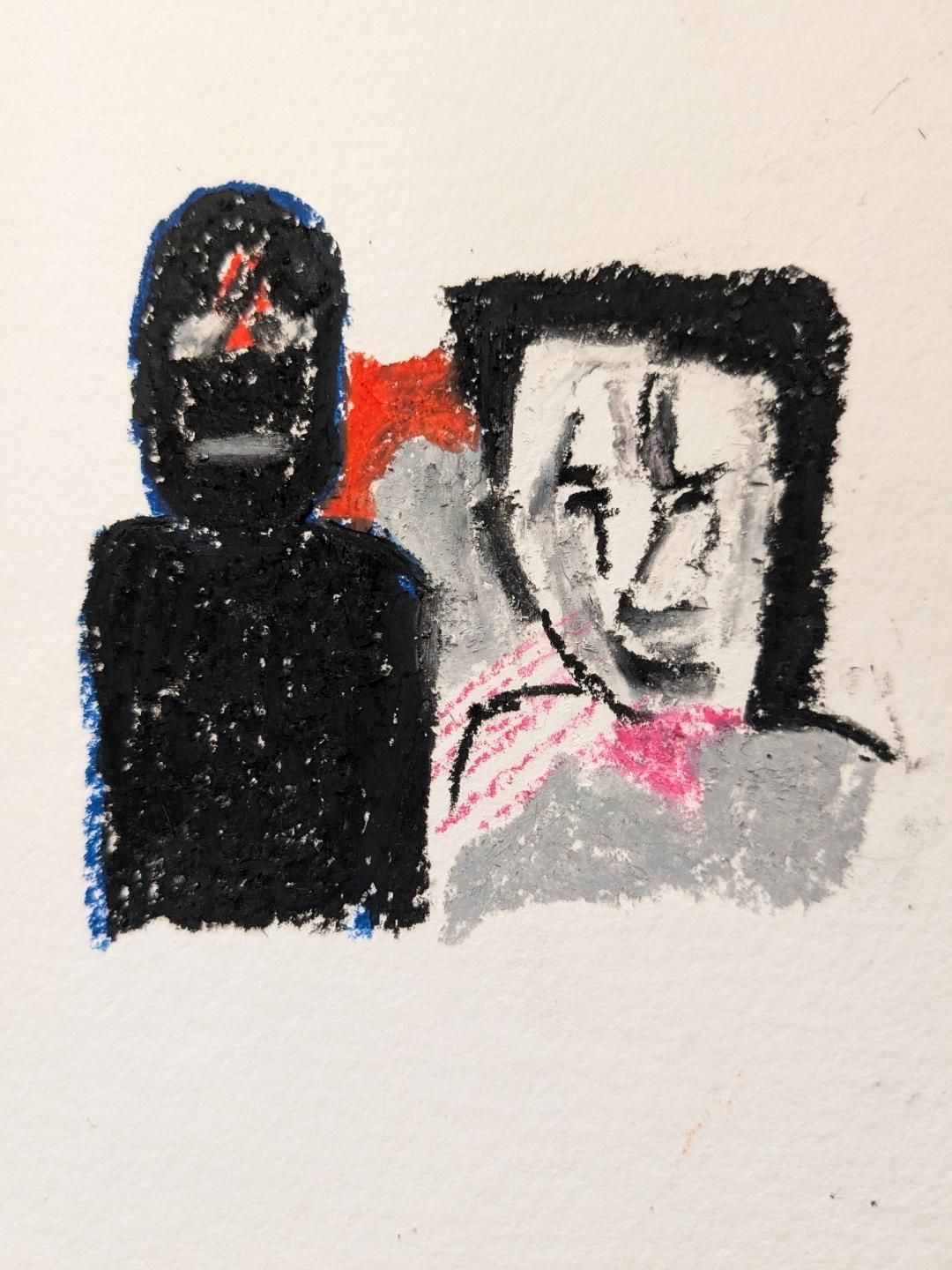 Oil pastel sketch from VV painting