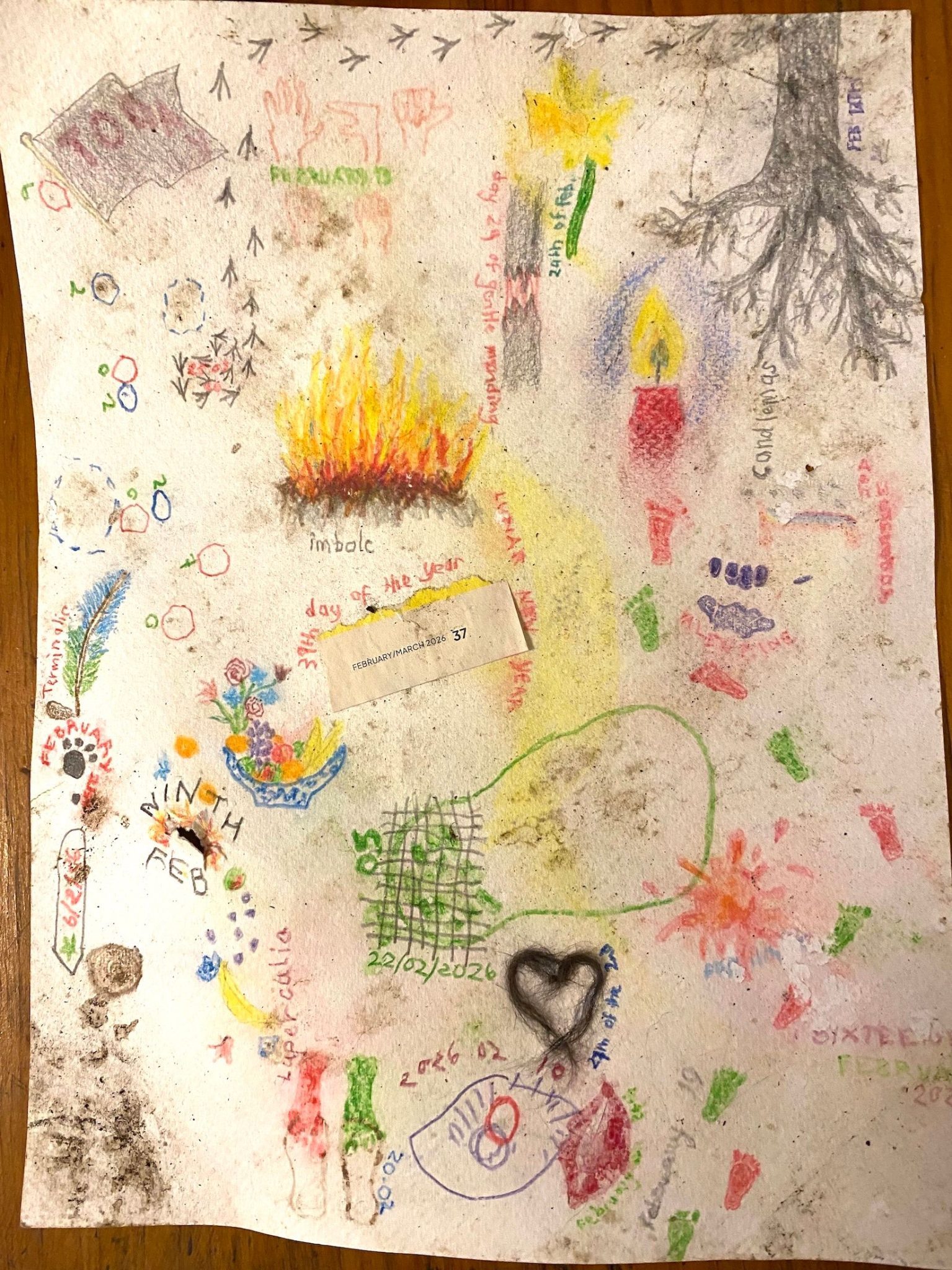 The same drawing as yesterday. Yesterday's mouth is quite smudged. Above the 