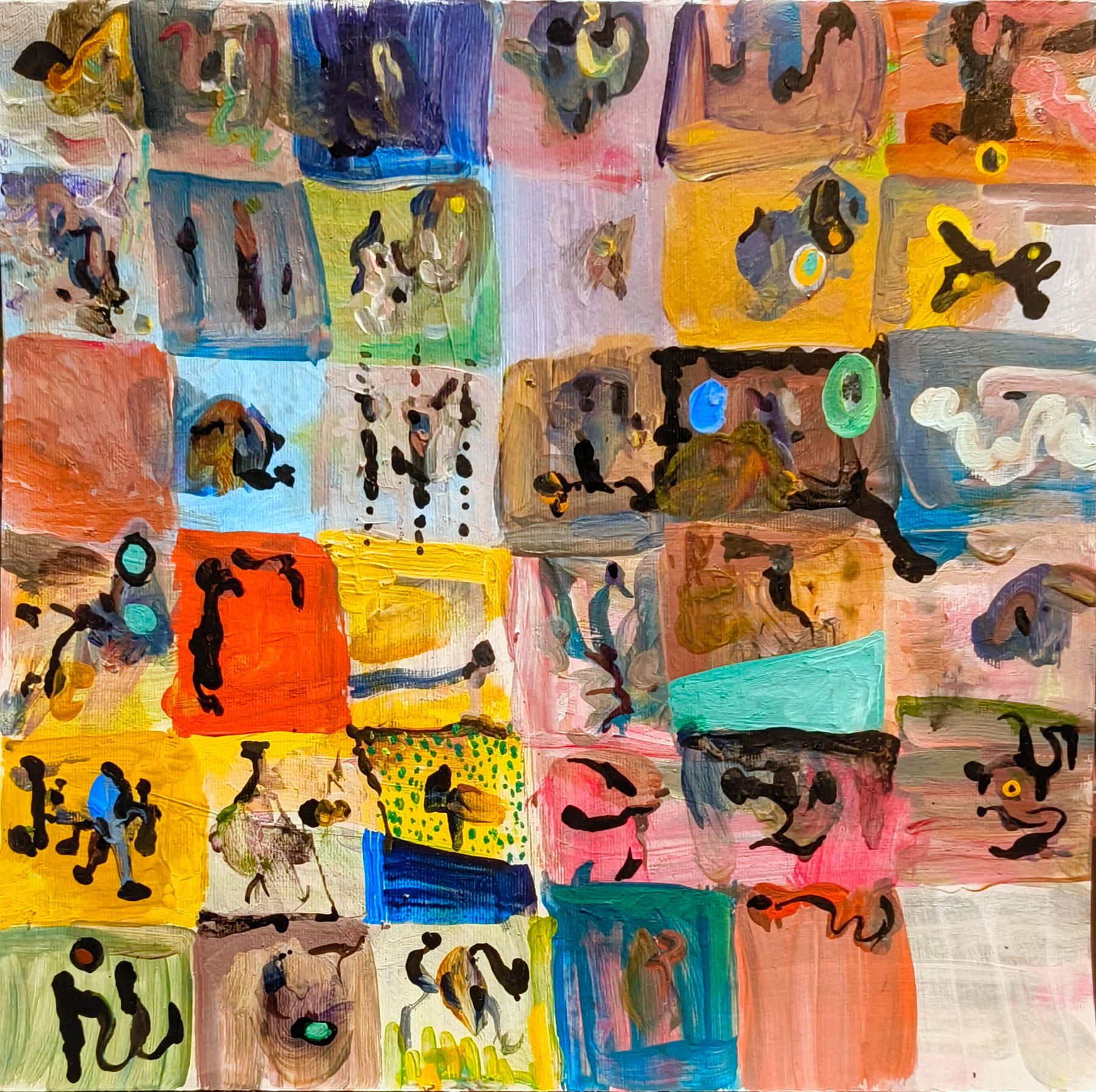 A colourful abstract painting