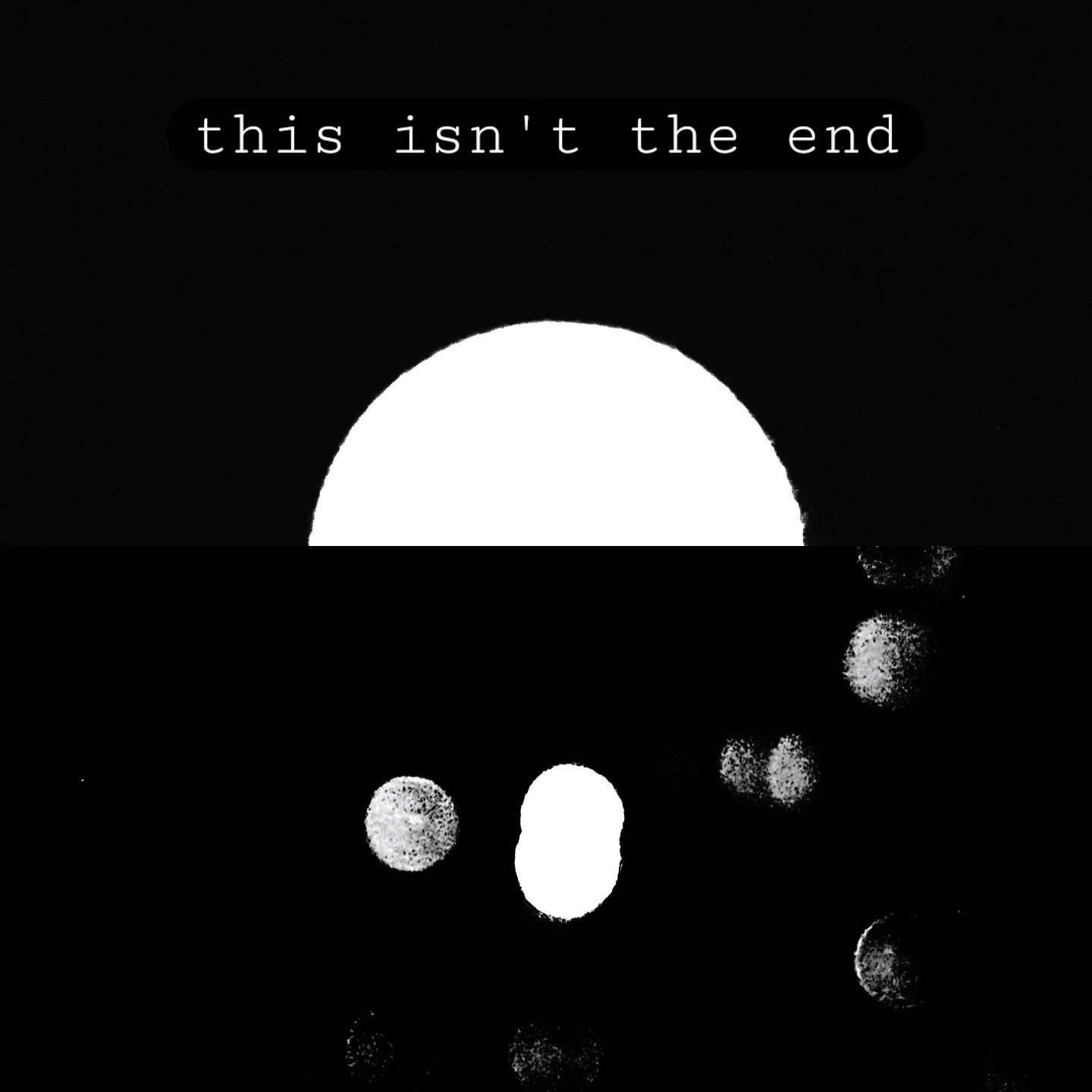 A square image with white typewriter text saying 