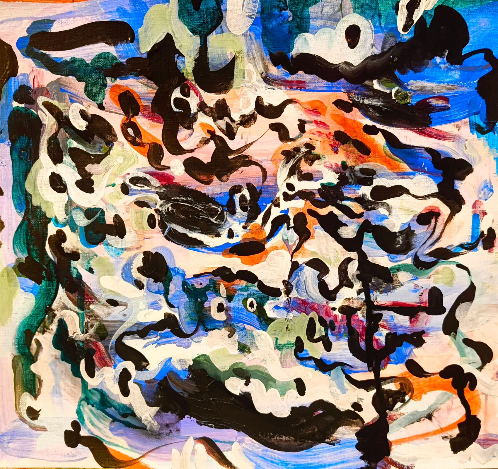 A colourful abstract painting