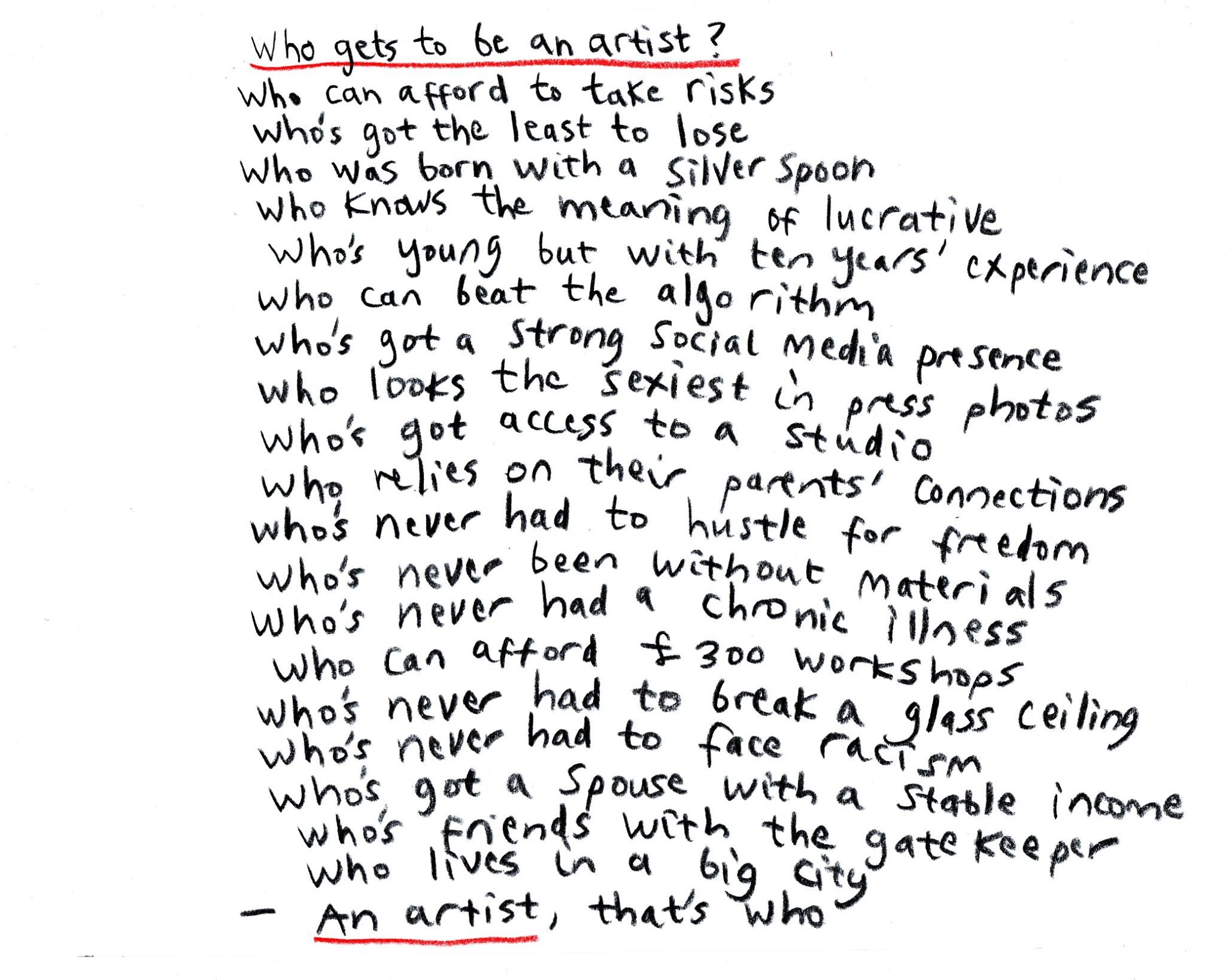 A long rant about who gets to be an artist