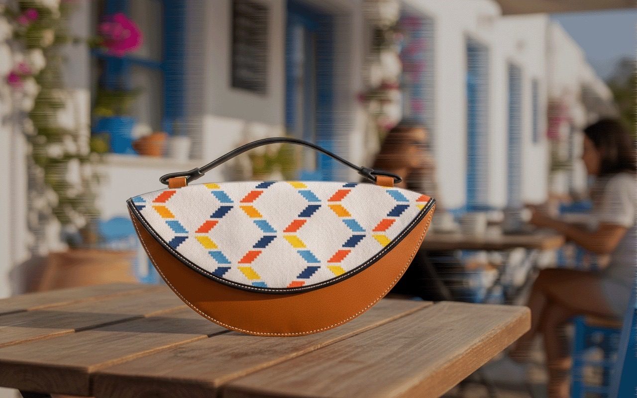 Lefkara embroidery saddle bag