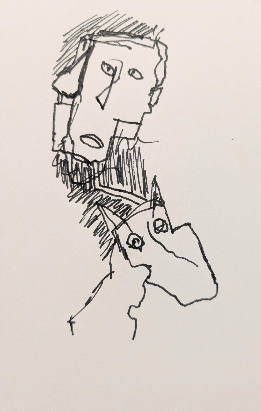 Pen drawing after a painting by Santiago