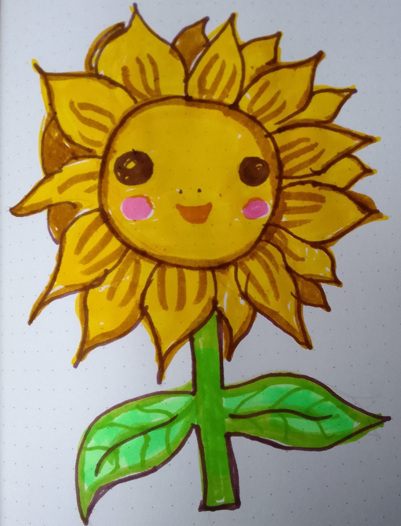 drawing of sunflower
