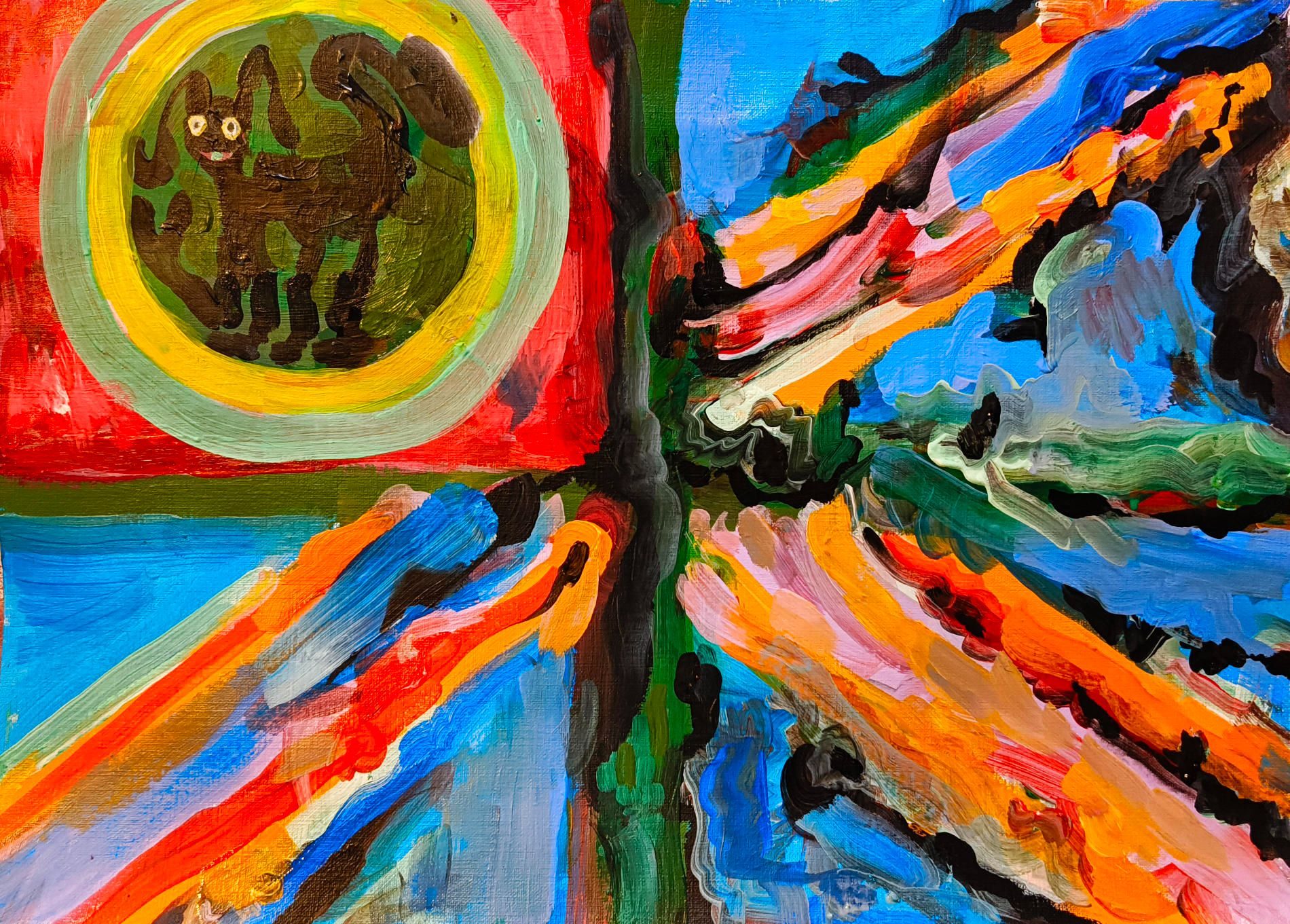 A colourful abstract improvement of the flag I painted for Day 5