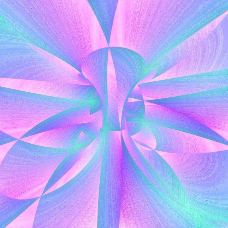 Bright pastel 3 dimensional shape made using Mirror lab