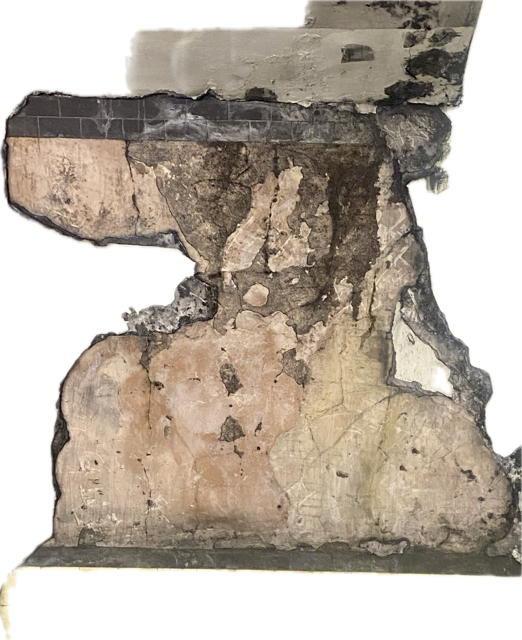 digital photograph of decaying brickwork, edited