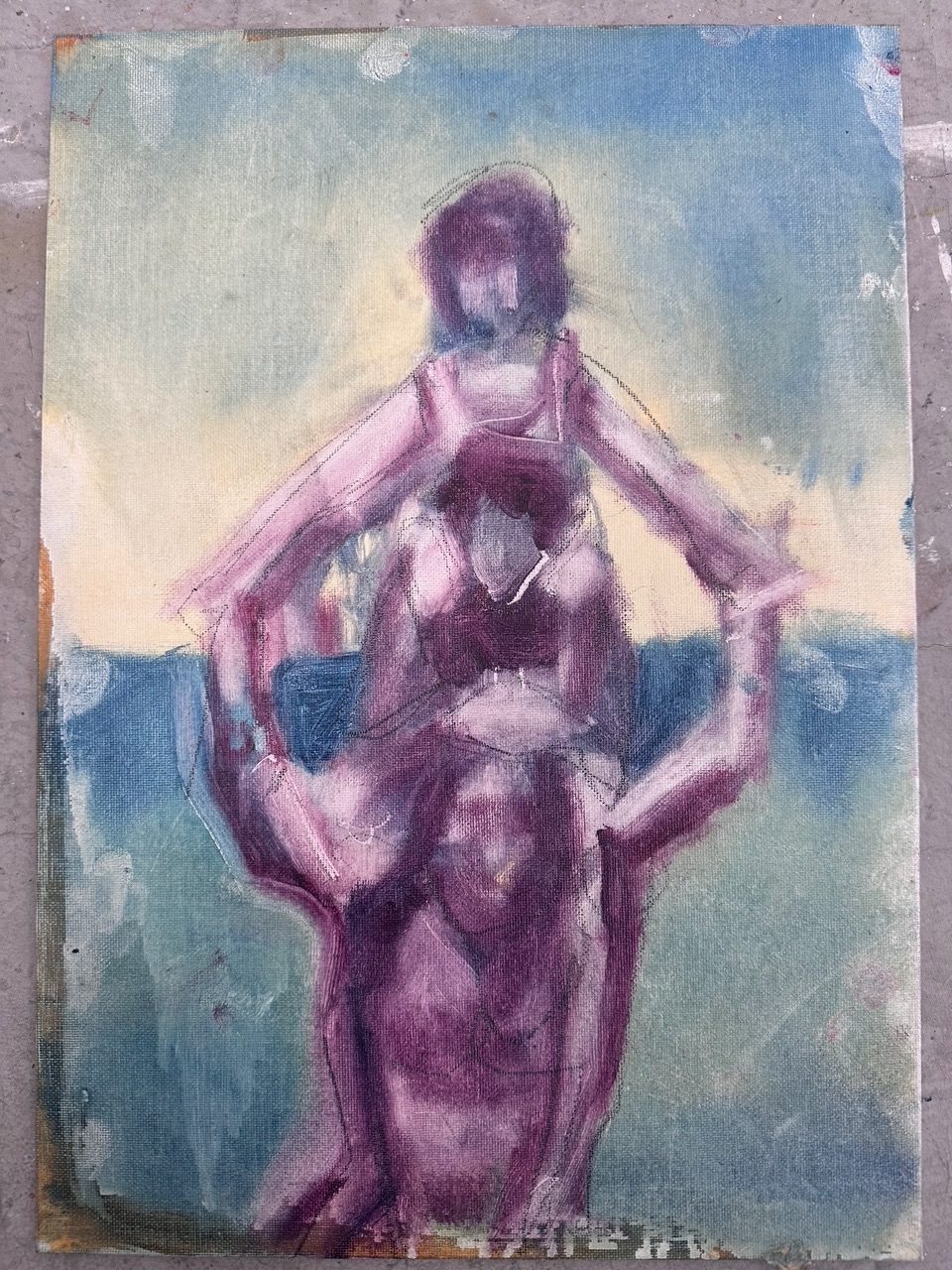 Oil paint figurative sketch