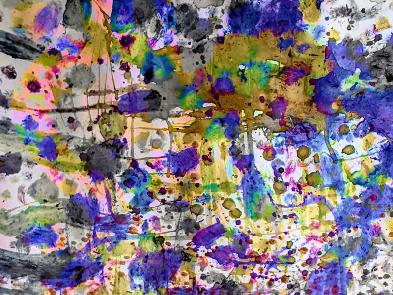 Abstract vision of solar winds pulling at an invisible cloth. Digital painting and organic wild colour