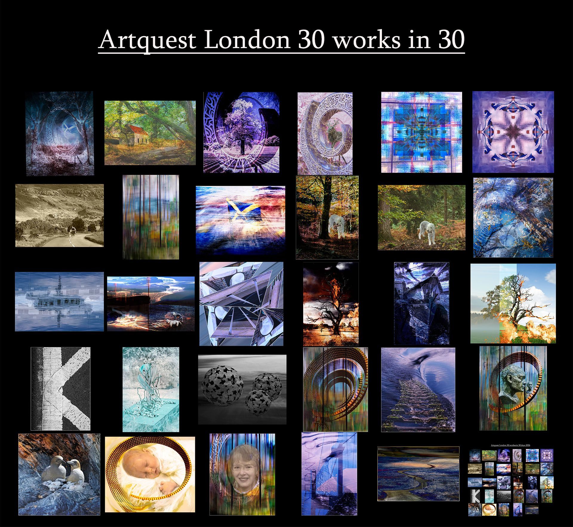An artboard with all of my 30 works for the last 30 daus