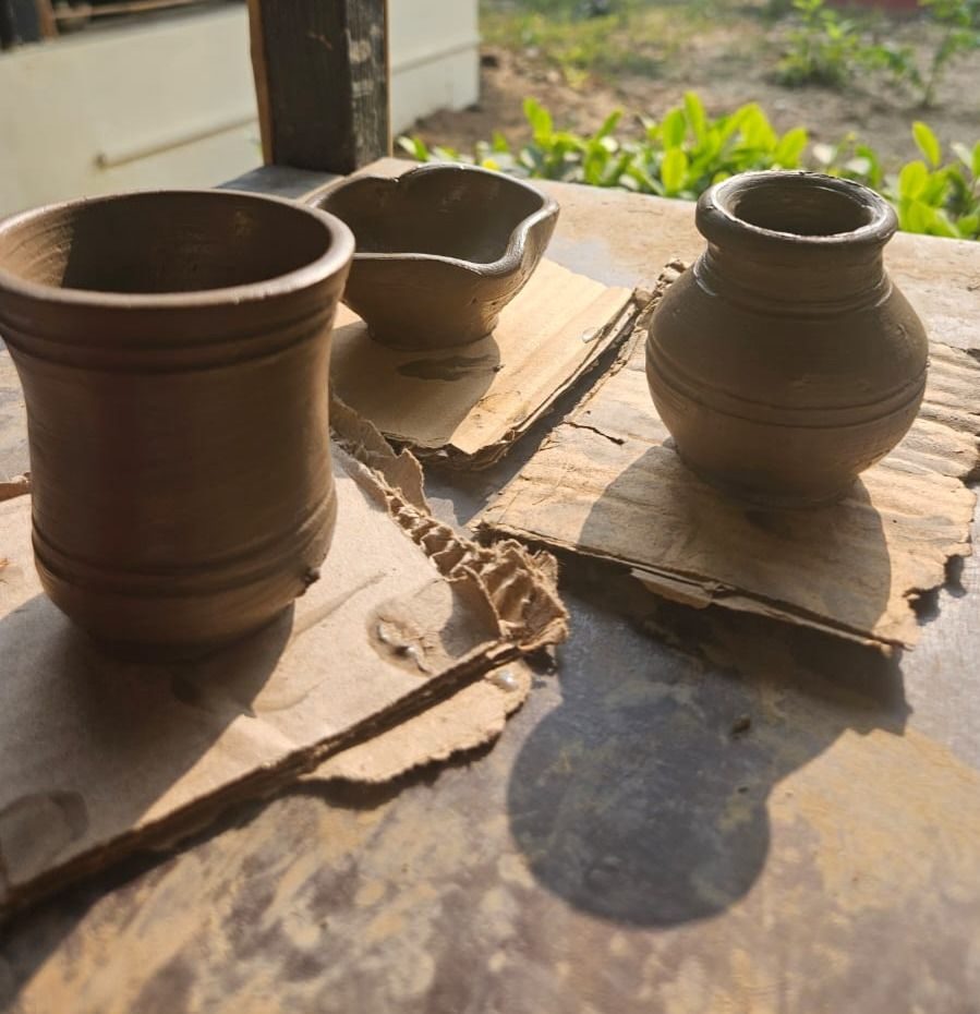 once the pots are shaped, they are ready to be baked