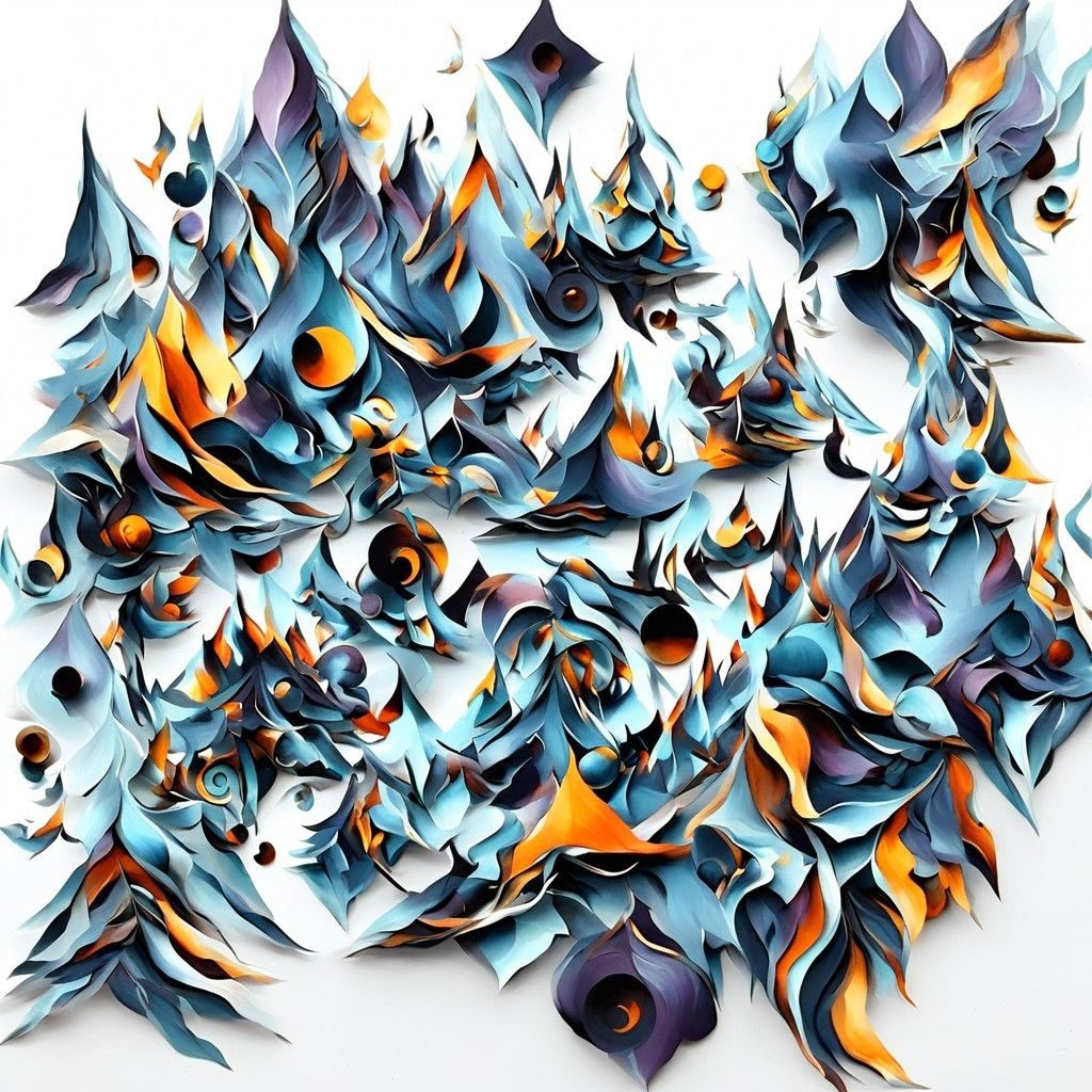 abstract print generated algorithmically from a training set of my acrylic painting, today I intended to depict a vision of jupiter