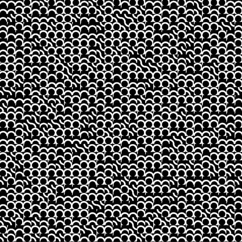 A circular truchet pattern forming and unforming