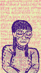 it is a drawing of a girl in glasses it zooms in and she has a thought bubble of a seed germinating and growing above her head